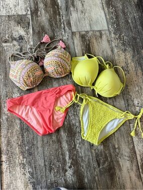 2 for $30 sale: Mix and match 2 Victoria’s Secret bikinis - orange yellow XS 32D
